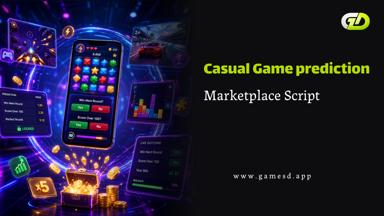 Casual Game Prediction Marketplace Script