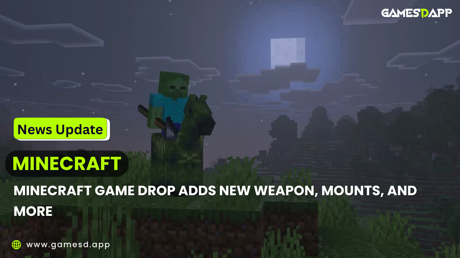 Minecraft Game Drop Adds New Weapon, Mounts, and More