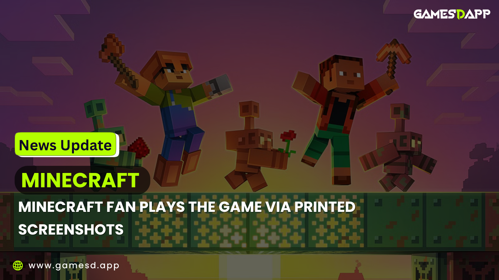 Minecraft Fan Plays the Game Via Printed Screenshots