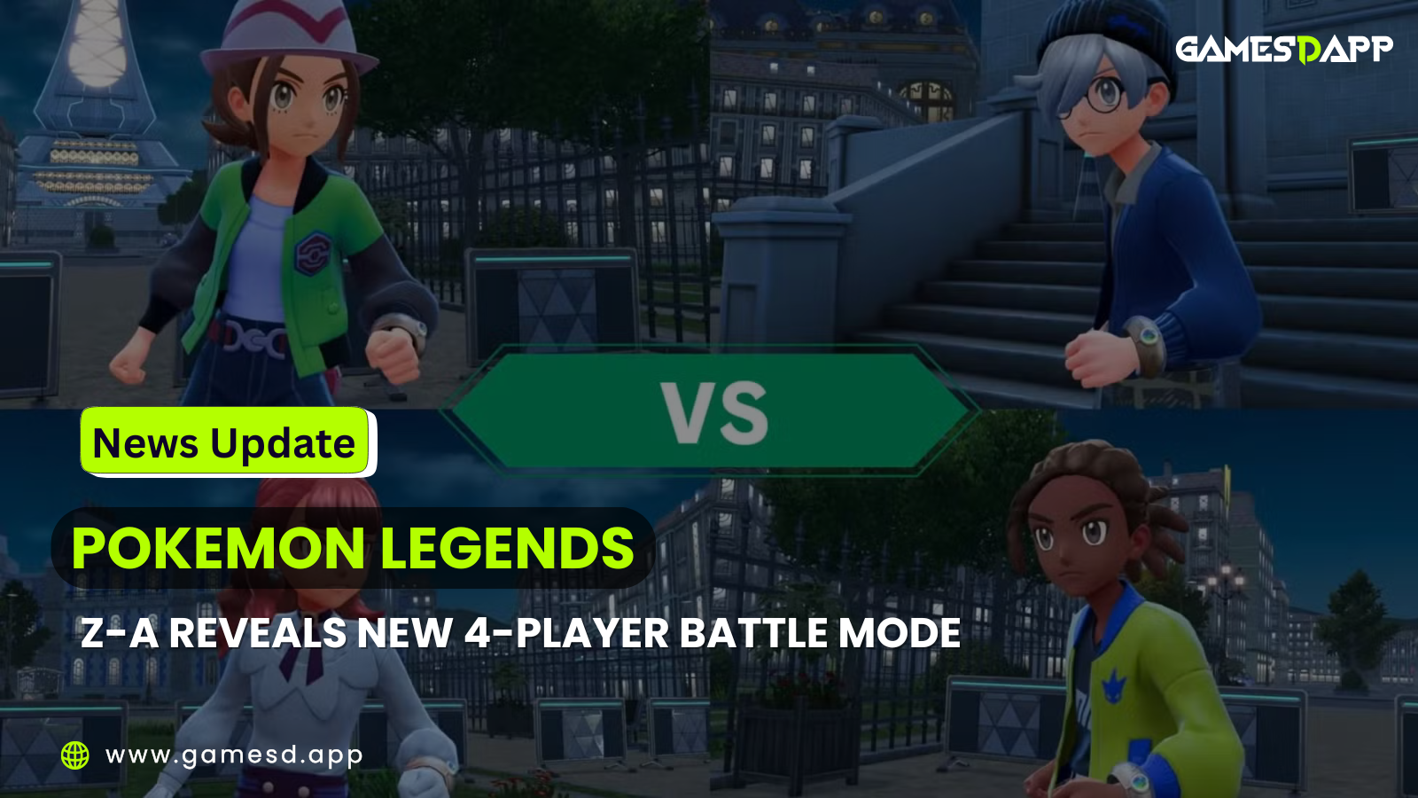 Pokemon Legends: Z-A Reveals New 4-Player Battle Mode